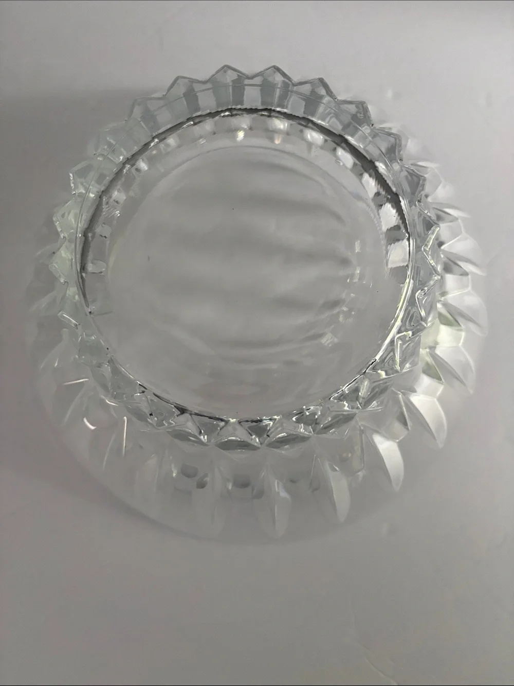 Clear Cut Glass Serving Bowl - Clear